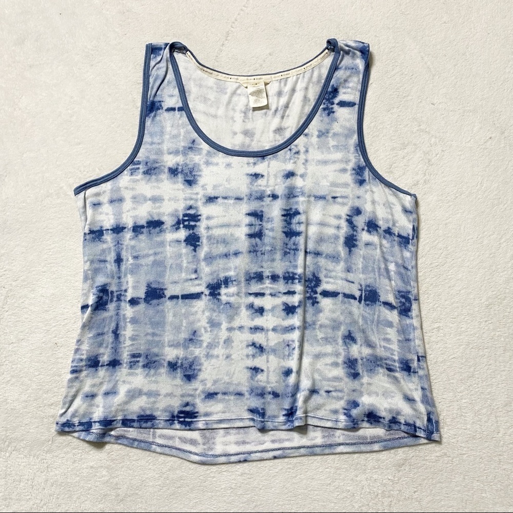 Lucky Brand blue white tie dye tank top size XXL